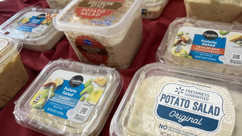 tubs of store brand potato salad