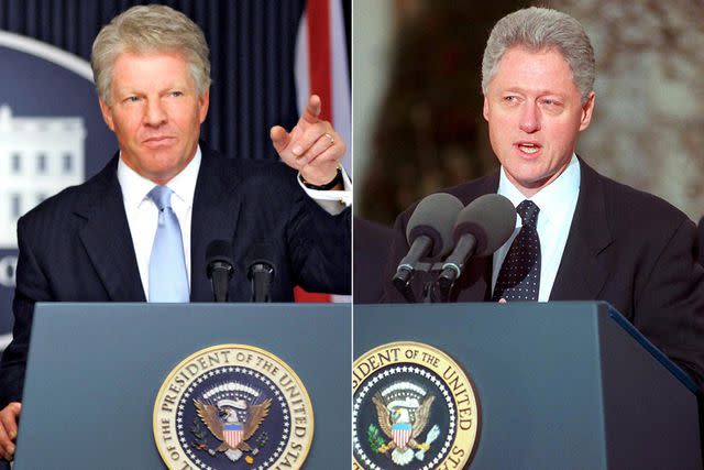 Nicola Dove/HBO; GEORGE BRIDGES/AFP/Getty Images Dennis Quaid in 'The Special Relationship'; Bill Clinton