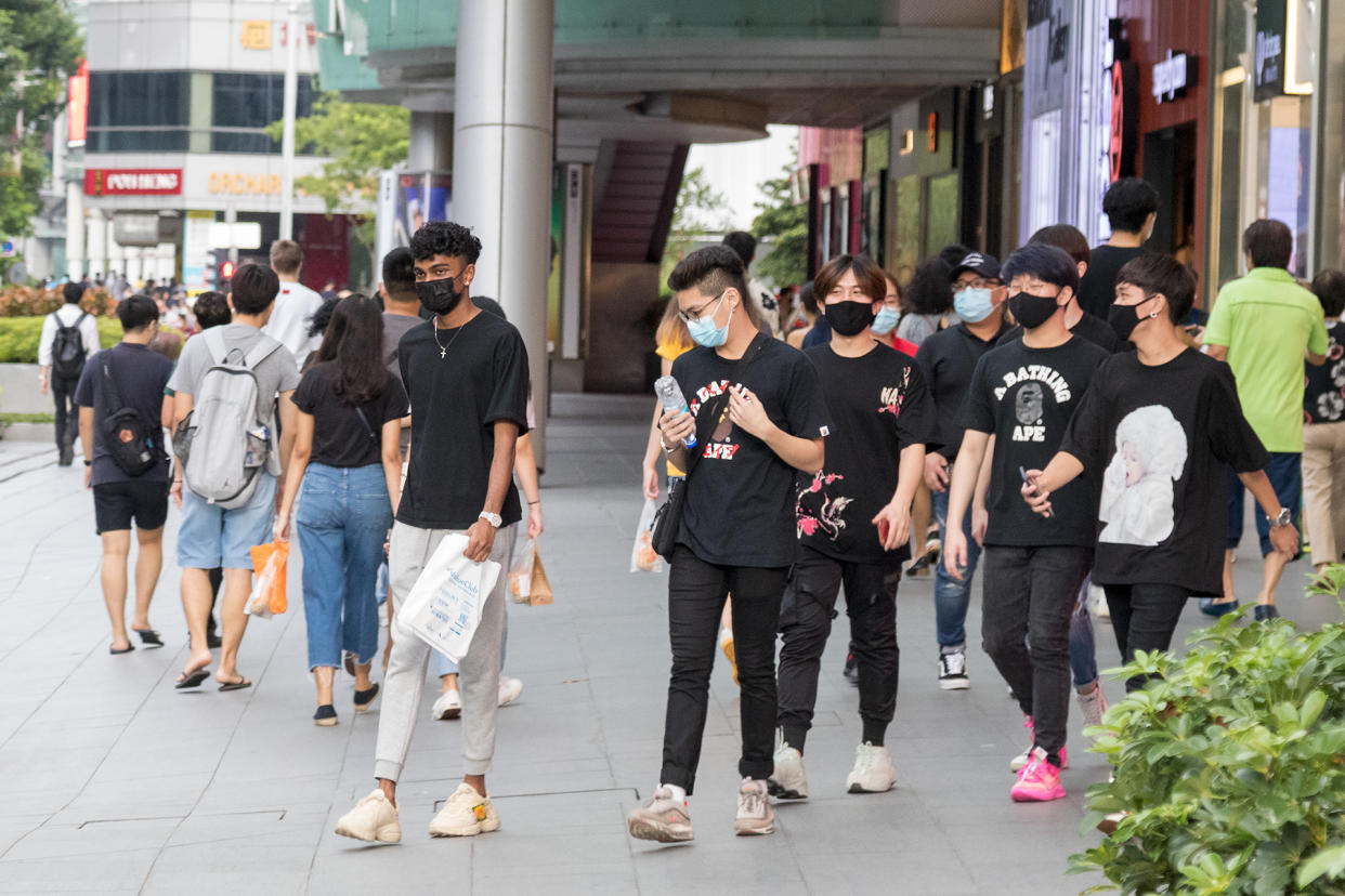 People seen along Orchard Road on 19 June 2020, the first day of Phase 2 of Singapore's re-opening. (Yahoo News Singapore file photo)