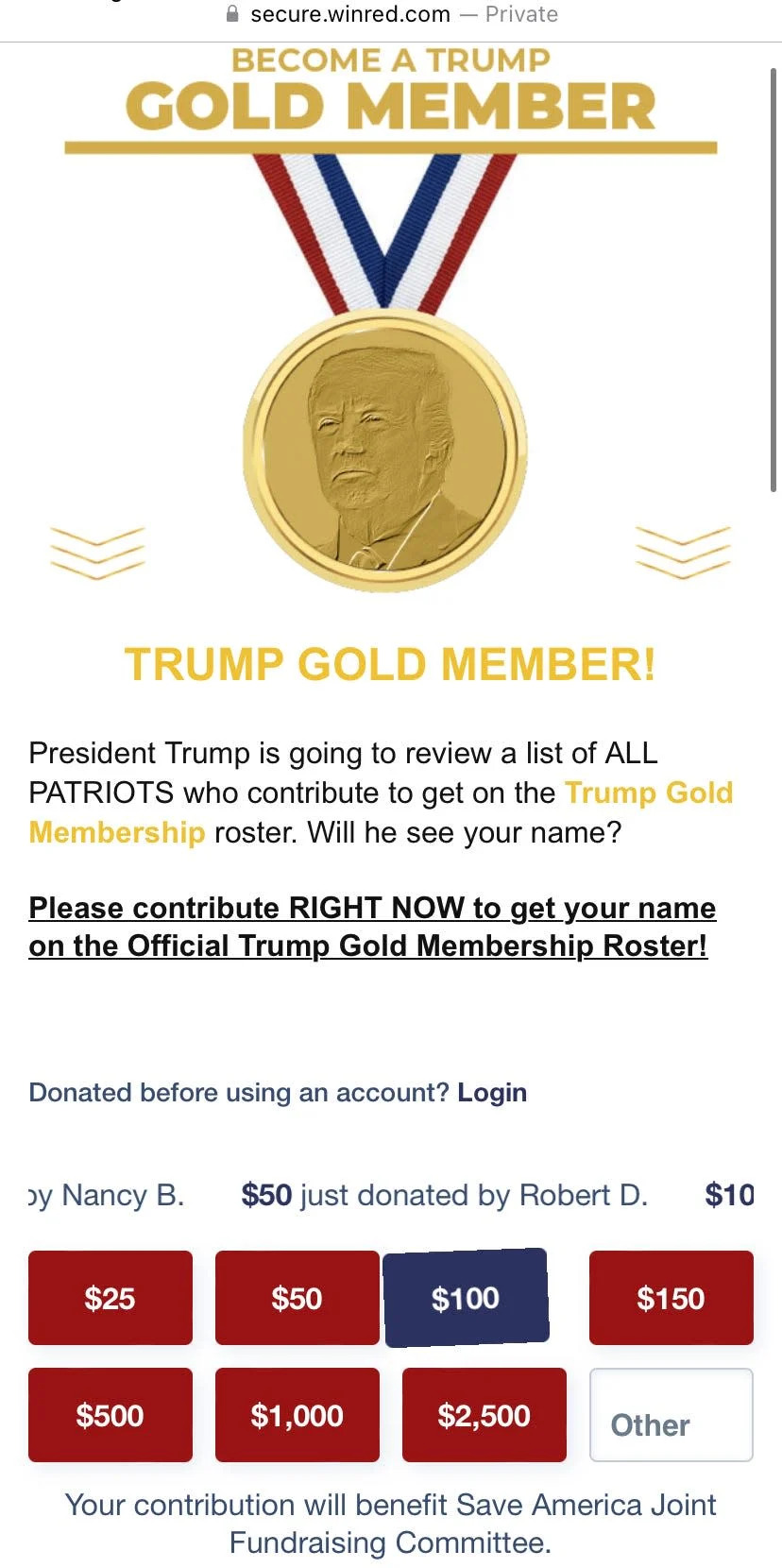 Trump Gold Membership