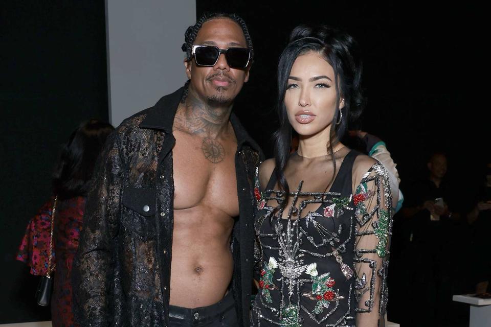 <p>Jason Mendez/Getty</p> Nick Cannon and Bre Tiesi, September 2023