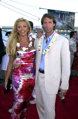 "Playboy" Playmate Lisa Dergan and Michael Bay aboard the USS John C. Stennis at the Honolulu, Hawaii premiere of Touchstone Pictures' Pearl Harbor