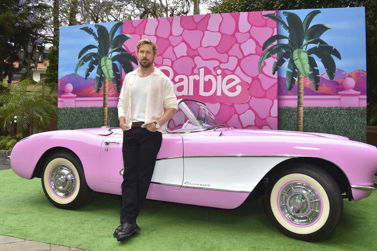 Ryan Gosling durante una conferencia de prensa de Barbie en Los Ángeles