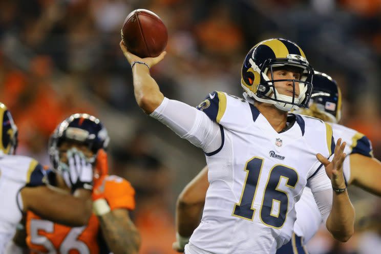 Jared Goff won't be suiting up for the season opener against the 49ers. (Getty Images) 