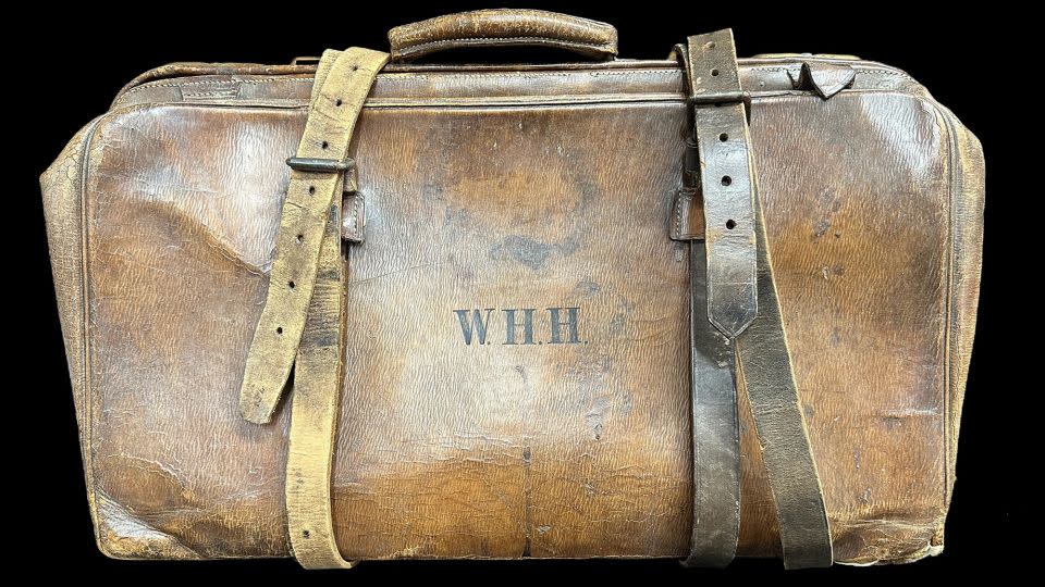 The valise belonging to Titanic bandmember and orchestra leader Wallace Hartley, which held the violin he played as the Titanic sank, is also for sale. - Henry Aldridge and Son Ltd