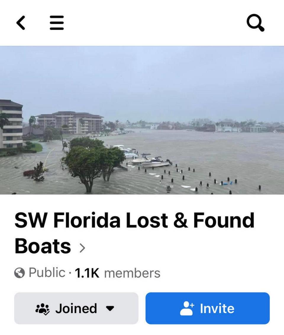 A Facebook group called “SW Florida Lost & Found Boats” is helping people find their boats after Hurricane Ian swept them away
