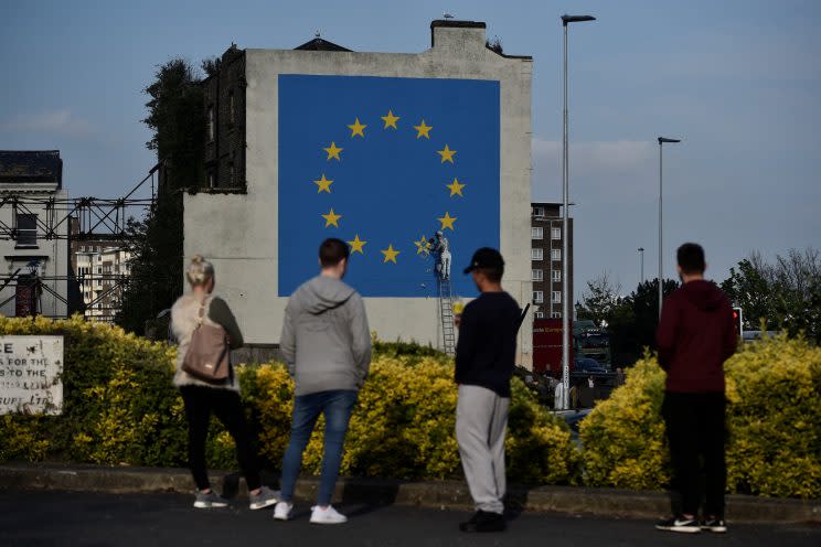 The mural appeared over night (Reuters)