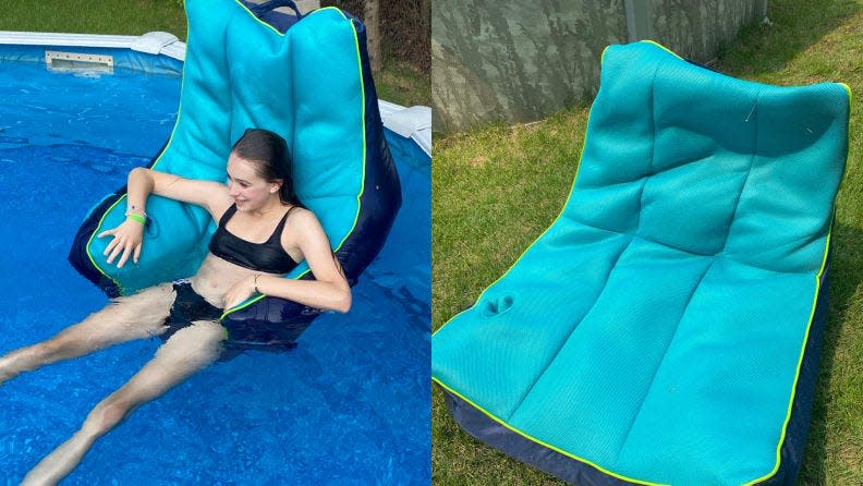 Reclining in a bean-bag-style pool float shouldn't be  this  difficult.