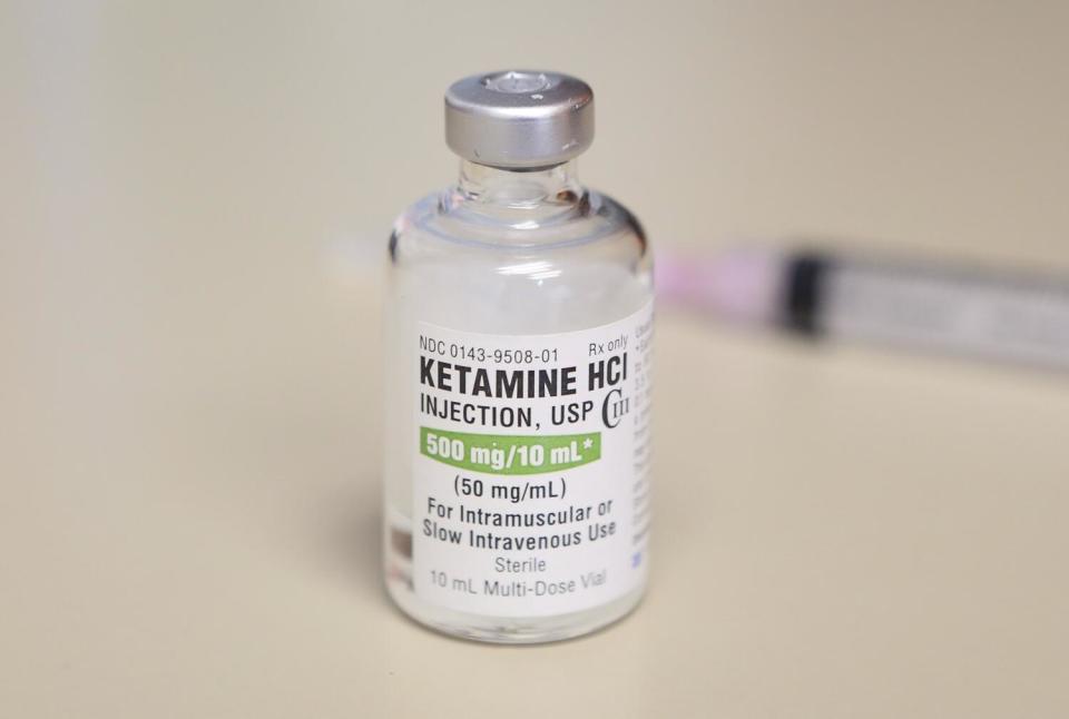 A vial of ketamine is seen in 2018.