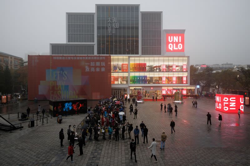 FILE PHOTO: Uniqlo fast fashion retailer opens in Sanlitun shopping district in Beijing