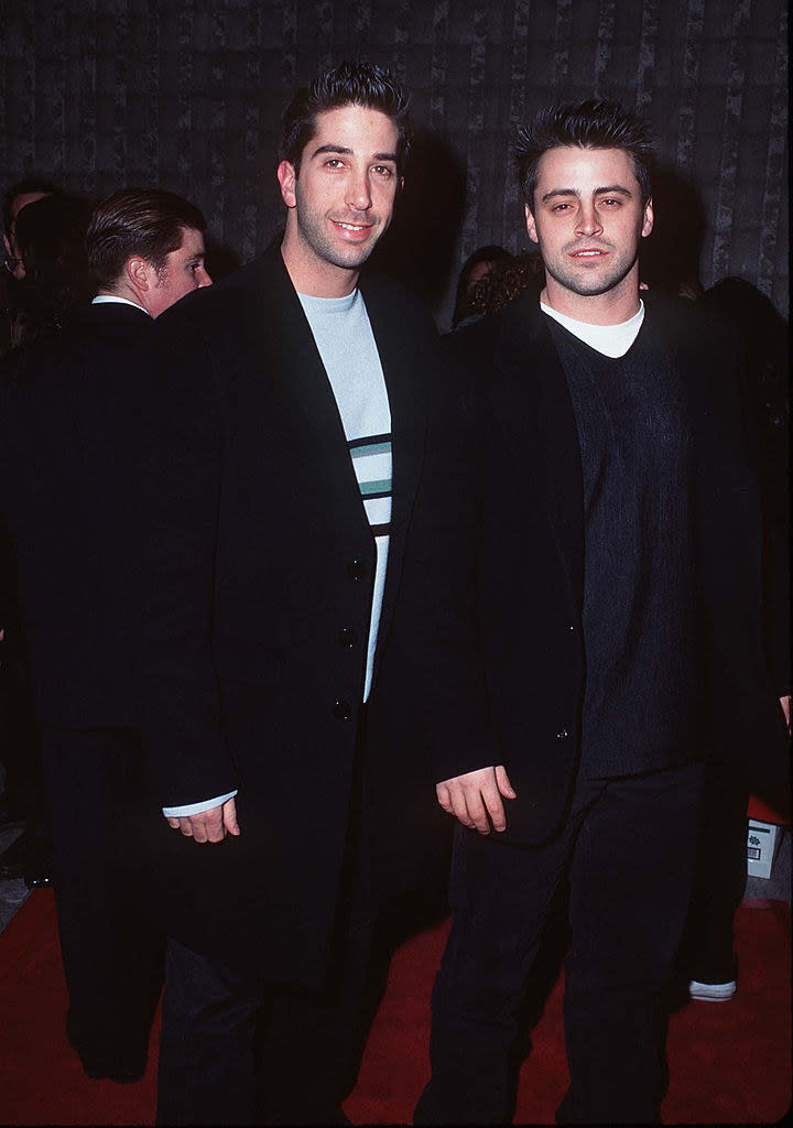 David Schwimmer and Matt LeBlanc arriving at the Scream world premiere red carpet