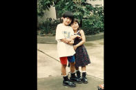 Saab shares this this photo of her and her sister Maxene. "I realized my style's been the same since I was 5," she figures.