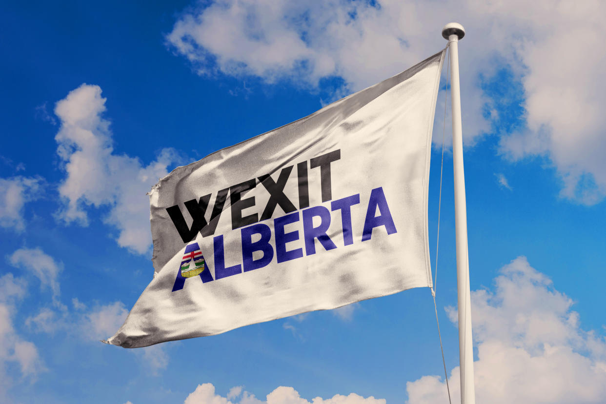 Wexit Alberta flag waving on the sky (Getty Images)