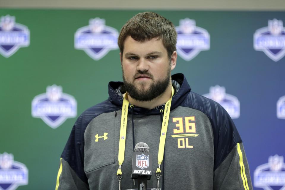 Wisconsin OT Ryan Ramczyk, who spent one year in Division-I, still should be a first-round pick. (AP)