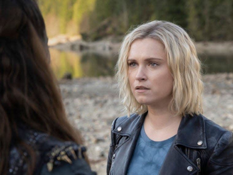 Eliza Taylor as Clark Griffin on the series finale of "The 100."