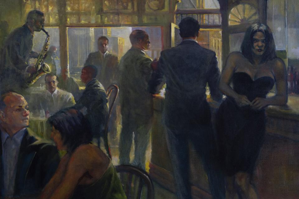 "Pause Track," one of the paintings in the "Ron Anderson: Into the Light" exhibit