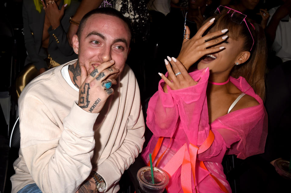 Mac Miller and Ariana Grande attend the 2016 MTV Video Music Awards at Madison Square Garden on Aug. 28, 2016, in New York City. (Photo: Jeff Kravitz/FilmMagic)