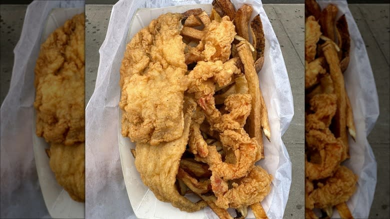 fried whiting fish and fried shrimp