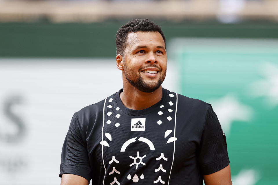 Pictured here, Jo-Wilfried Tsonga playing in his last match of an incredible tennis career. 