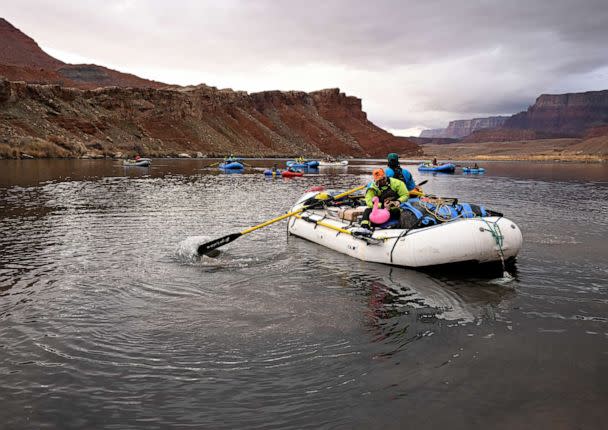 PHOTO: A group of rafters push off from the banks at Lees Ferry for a 25-day rafting trip down the Grand Canyon on January 1, 2023 in Marble Canyon, Arizona. (RJ Sangosti/MediaNews Group/The Denver Post via Getty Images, FILE)