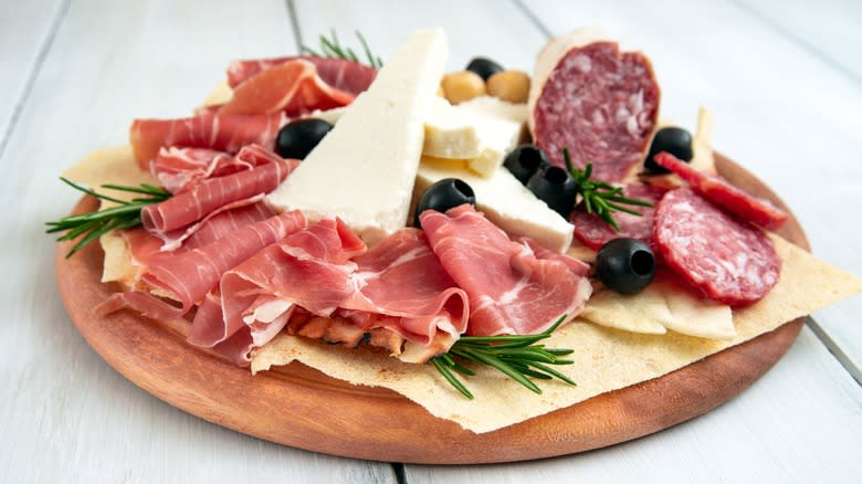 Prosciutto and cheese board