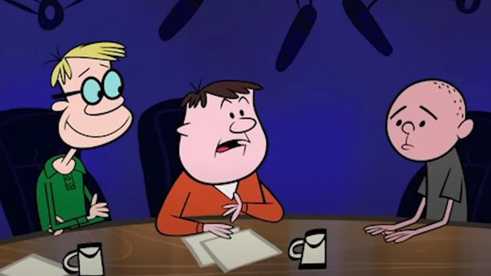 A cartoon of Ricky Gervais on the Ricky Gervais Show