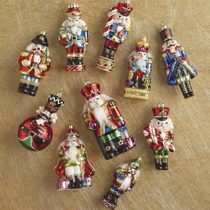 4) Nutcracker Ornaments, Set of 10