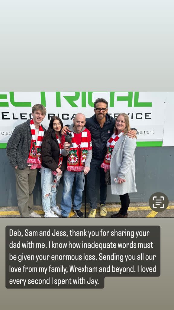 ryan reynolds jay fear and family wrexham racecourse stadium