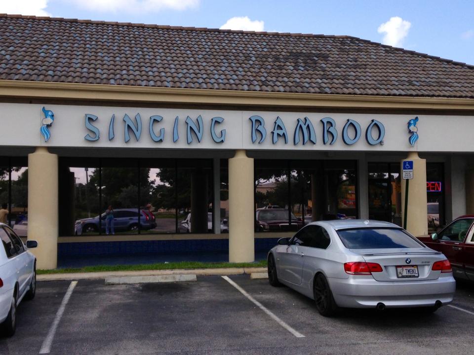 Singing Bamboo in West Palm Beach was one of four Palm Beach County restaurants that were closed following their regular inspection. The eatery corrected all violations and reopened the next day.