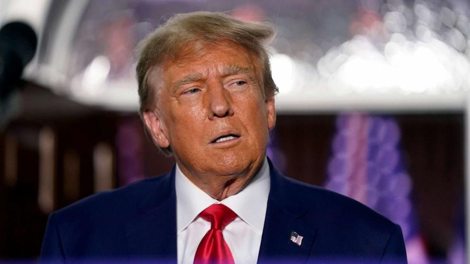 PHOTO: Former President Donald Trump speaks at Trump National Golf Club in Bedminster, N.J., June 13, 2023. (Andrew Harnik/AP, FILE)