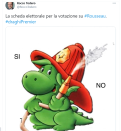 L'ultimo voto pentastellato ha scatenato la fantasia del popolo social. C’è chi ha ironizzato sulla costruzione semplicistica e tendenziosa del quesito, chi ha “scambiato” Draghi con le creature leggendarie e chi si è immaginato un ballottaggio tra Giuseppe Conte e l’ex numero uno della Bce durante il serale di “Amici”.