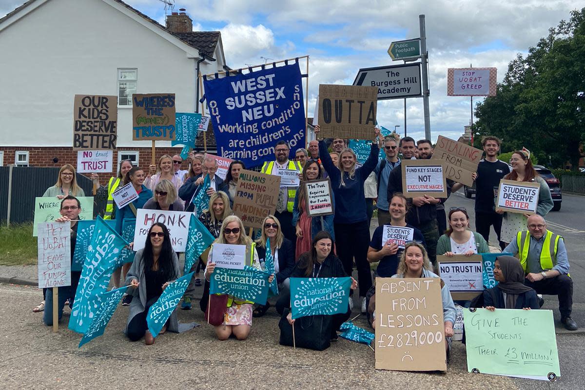 Staff at the Burgess Hill Academy and four other schools are striking <i>(Image: National Education Union)</i>