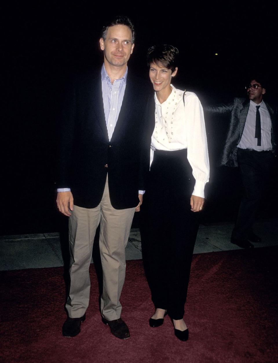 <p>The comfort shoe was a fixture on the red carpet, seen here on Jamie Lee Curtis. <em>(Editor's note: A previous version of this article accidentally omitted the year 1987.)</em></p>