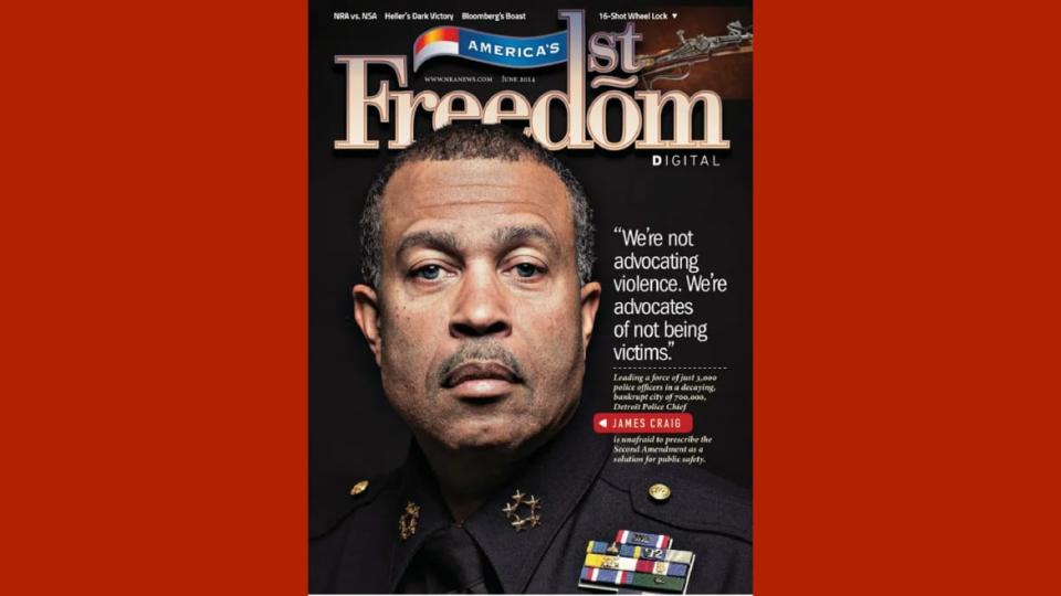 <div class="inline-image__caption"><p>Craig appeared on the cover of the NRA’s magazine in 2013.</p></div> <div class="inline-image__credit">Via NRA</div>