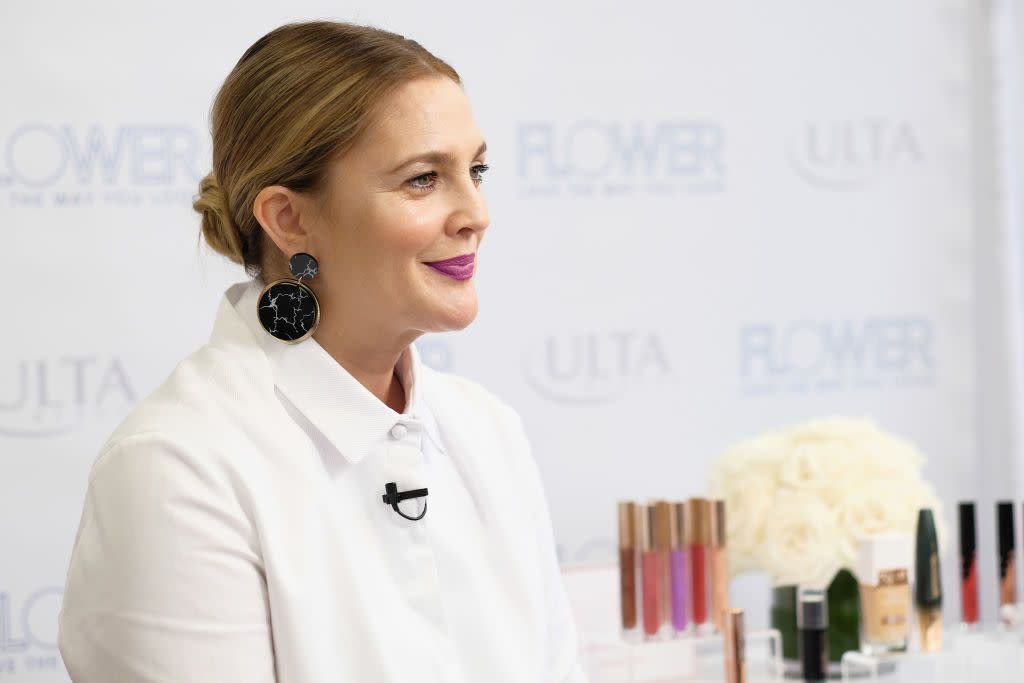 Drew Barrymore attends the Drew Barrymore x Flower Beauty Ulta PA