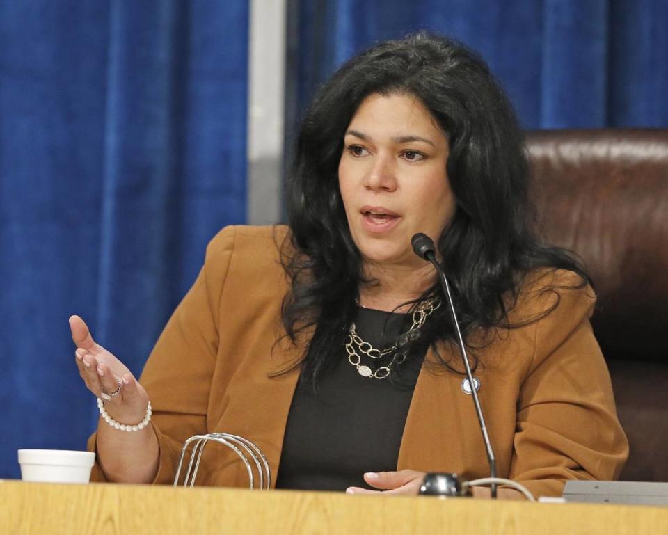 File photo of then-Miami-Dade School Board member Lubby Navarro serving District 7 on July 13, 2016, a year after she was appointed by former Gov. Rick Scott. She resigned in 2022. On Jan. 11, 2024, she was arrested on public corruption charges dating back to her time on the School Board.