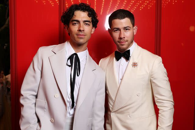 <p>Pascal Le Segretain/amfAR/Getty</p> Joe Jonas and Nick Jonas attend the amfAR Cannes Gala 30th edition at Hotel du Cap-Eden-Roc on May 23, 2024 in Cap d'Antibes, France.