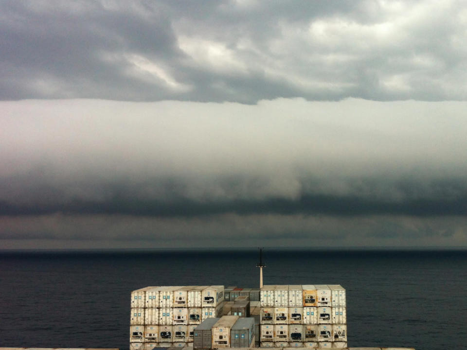 Photo of a roll cloud taken by Capt. Andreas M. van der Wurff near Brazil on Feb. 6.