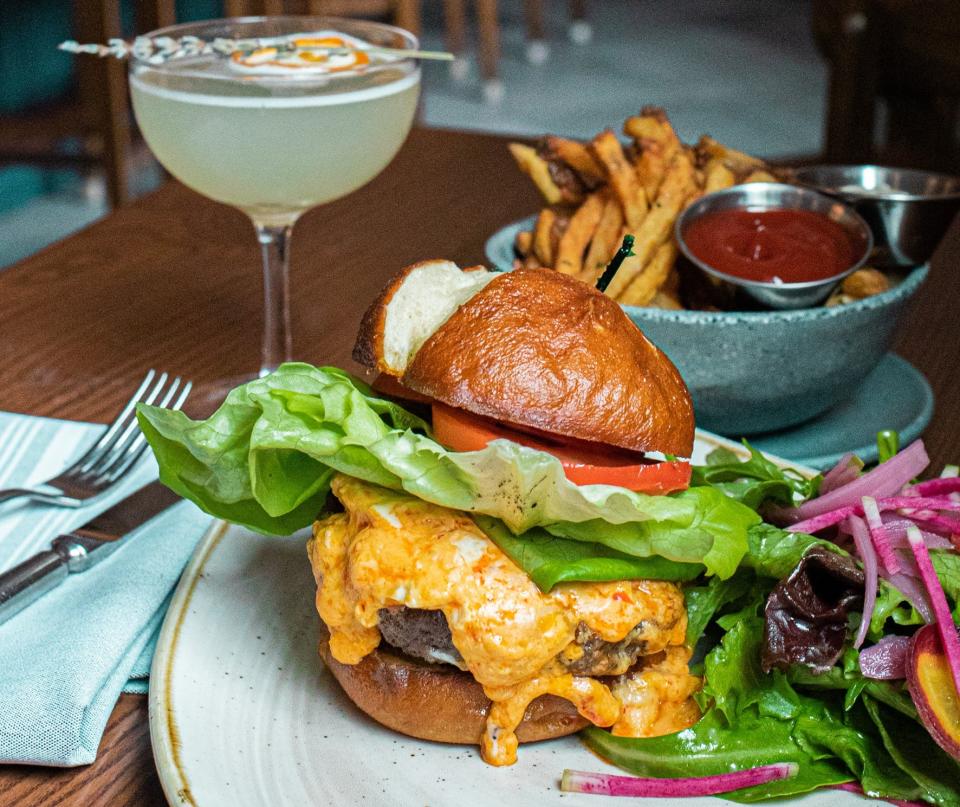 Stoneacre Brasserie in Newport created the Chef Bender Burger for the annual competition. It features pimento cheese and a Bavarian pretzel roll.