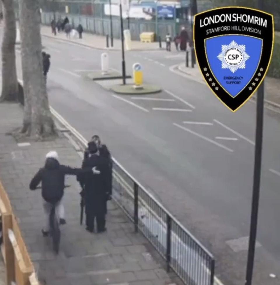 Anti-Semitic yob on bike attacks Jewish men and child in north London