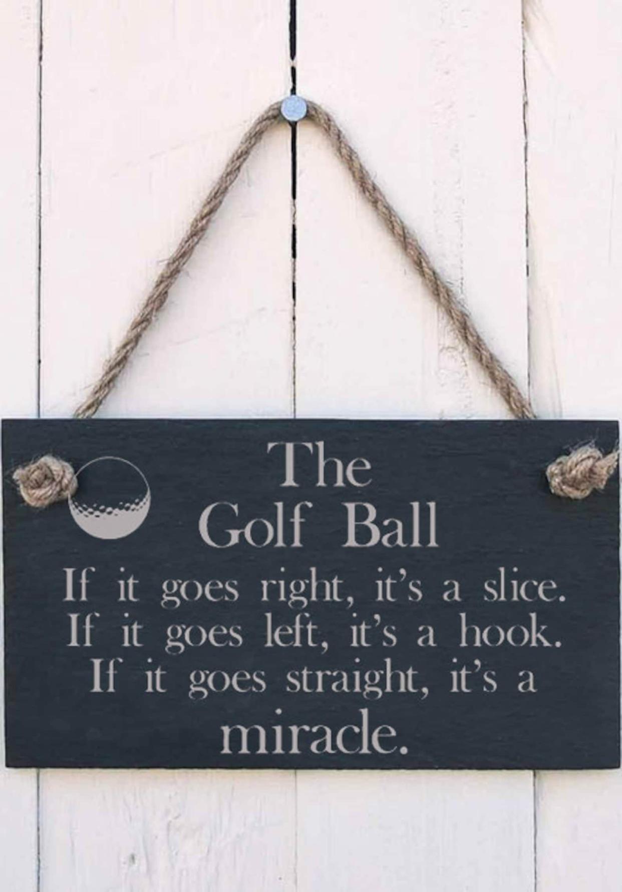 The Golf Ball Hanging Sign
