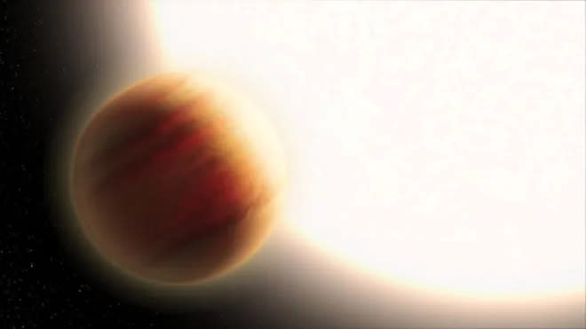 O exoplaneta na órbita da estrela HD 114082 tem cerca de oito vezes a massa de Júpiter (Imagem: Reprodução/NASA)