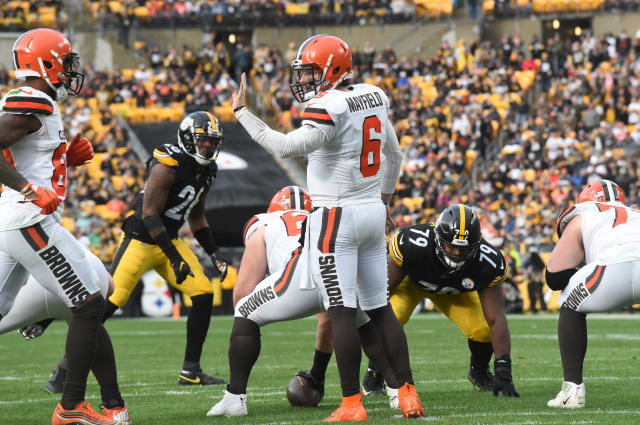 Cleveland Browns Baker Mayfield has a chance to play against Steelers