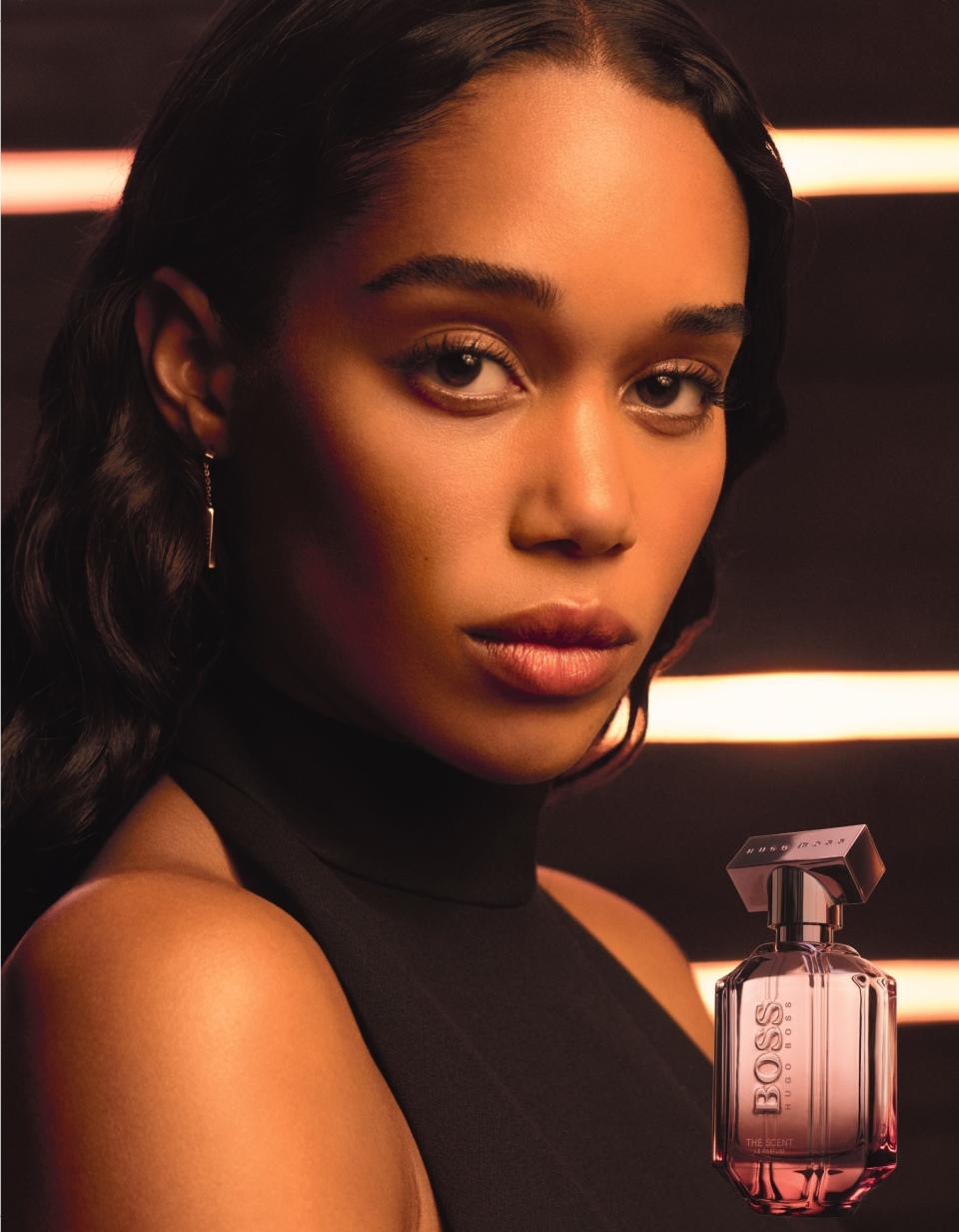 Laura Harrier in the new Boss The Scent campaign. - Credit: Courtesy Image