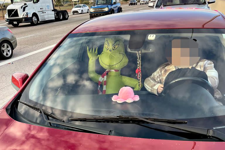 El "copiloto" verde que delató al conductor en una autopista de Arizona.