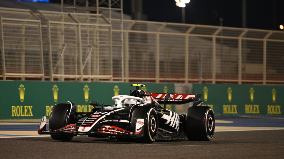 One of two Haas F1 cars at the Bahrain Grand Prix