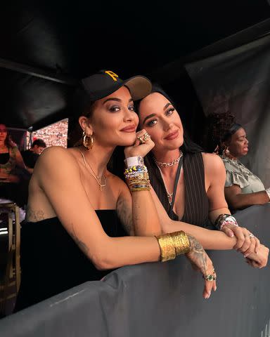 <p>Rita Ora/Instagram</p> Rita Ora and Katy Perry at Taylor Swift's Eras Tour in Sydney