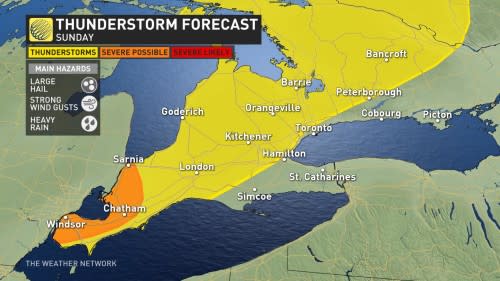 Ontario storm risk map Sunday_May 19