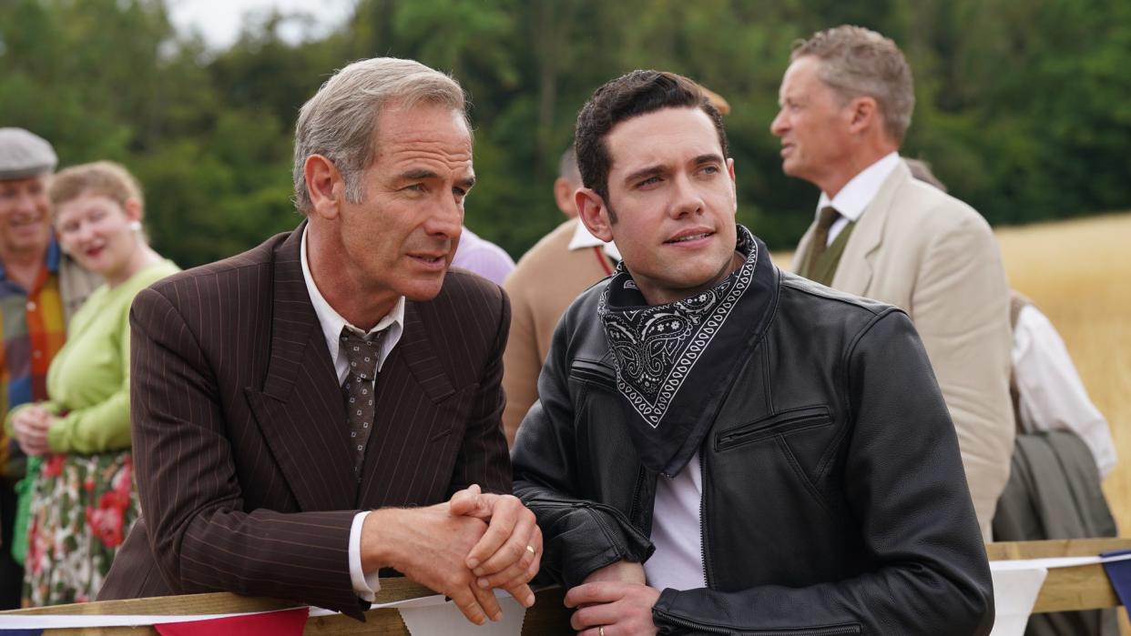 Tom Brittney and Robson Green as Will Davenport and Geordie Keating in Grantchester 