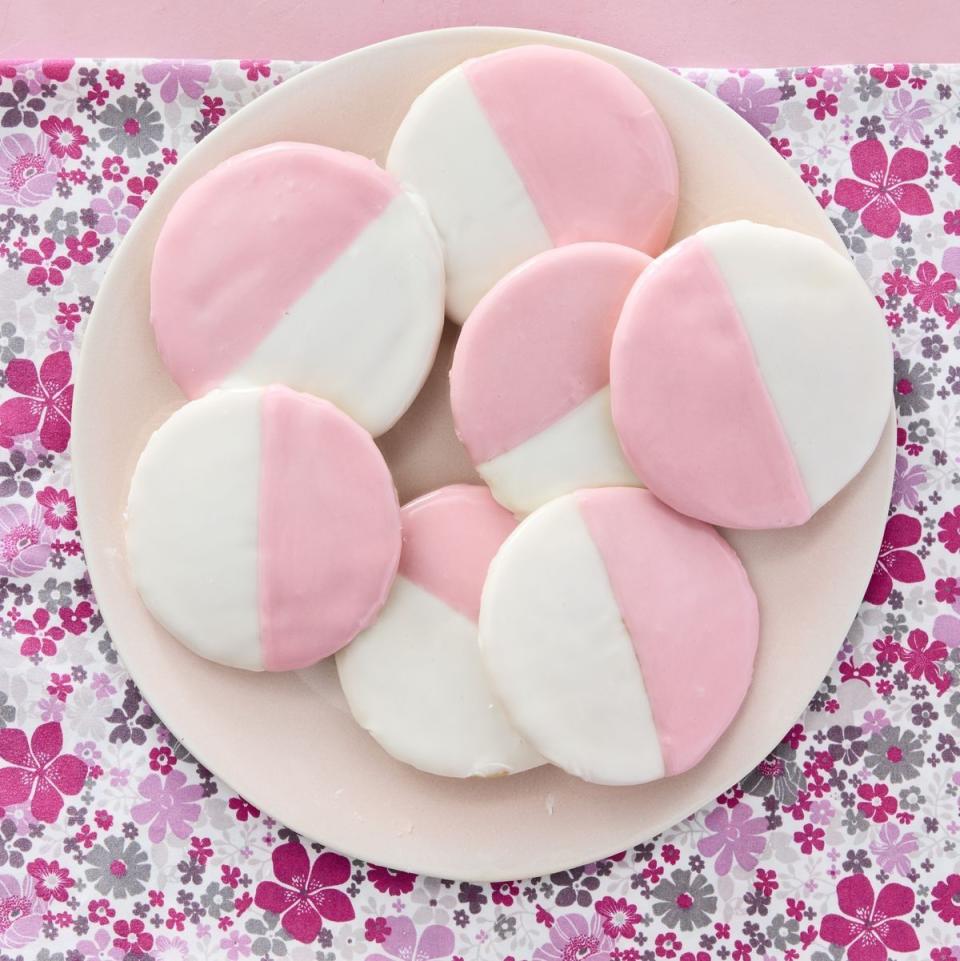 pink and white cookies